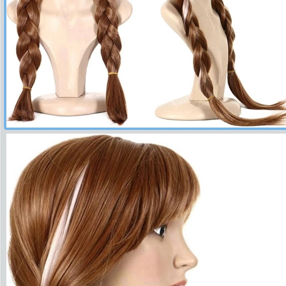Anna costume Brown Hair wig